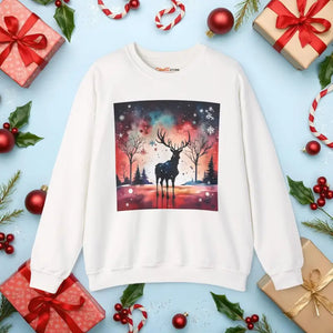 Sweatshirt - Rudolf Reindeer Christmas Unisex Heavy Crewneck - Dipaliz s / White