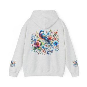 Cozy Unisex Heavy Hooded Sweatshirt - Vibrant Bird - Dipaliz - Hoodies