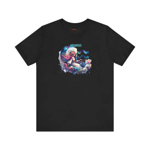 Soft Cotton Aquarius Zodiac Tee - Unisex Short Sleeve - Dipaliz - T-shirts