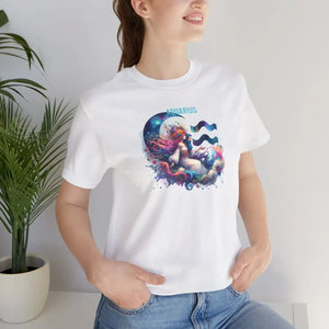 Soft Cotton Aquarius Zodiac Tee - Unisex Short Sleeve - Dipaliz - T-shirts