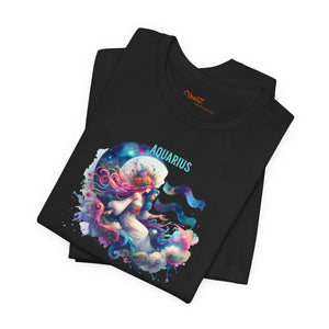 Soft Cotton Aquarius Zodiac Tee - Unisex Short Sleeve - Dipaliz - T-shirts