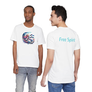 Soft Cotton Aquarius Zodiac Tee - Unisex Short Sleeve - Dipaliz - T-shirts