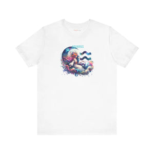 Soft Cotton Aquarius Zodiac Tee - Unisex Short Sleeve - Dipaliz - T-shirts
