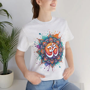 Vibrant Mandala Aum Short Sleeve Tee - Jersey - Dipaliz - T-shirts