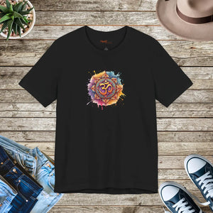 Soft Cotton Aum T-shirt - Paint Splash Short Sleeve Tee - Dipaliz - T-shirts