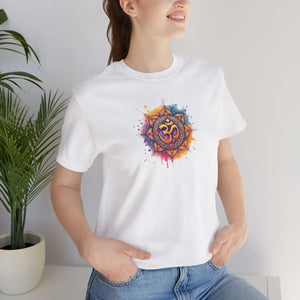 Soft Cotton Aum T-shirt - Paint Splash Short Sleeve Tee - Dipaliz - T-shirts