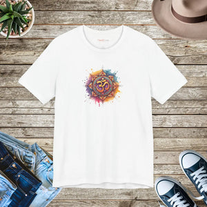 Soft Cotton Aum T-shirt - Paint Splash Short Sleeve Tee - Dipaliz - T-shirts