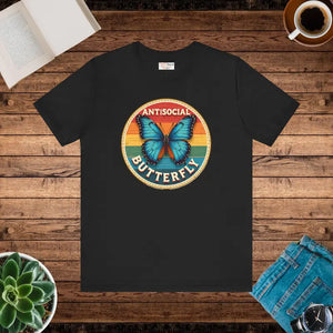 Anti Social Butterfly Unisex Jersey Short Sleeve Tee - Dipaliz - Black / Xs - T-shirts