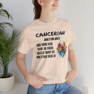 Soft Cotton Cancer Zodiac Tee - Jersey Short Sleeve - Dipaliz - T-shirts