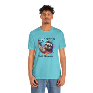 Sloth Selfie Tee Soft Cotton Short Sleeve - Dipaliz - T-shirts