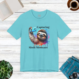 Sloth Selfie Tee Soft Cotton Short Sleeve - Dipaliz - T-shirts