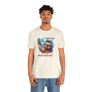 Sloth Selfie Tee Soft Cotton Short Sleeve - Dipaliz - T-shirts