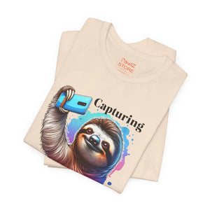 Sloth Selfie Tee Soft Cotton Short Sleeve - Dipaliz - T-shirts