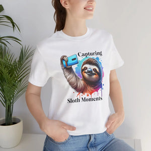 Sloth Selfie Tee Soft Cotton Short Sleeve - Dipaliz - T-shirts