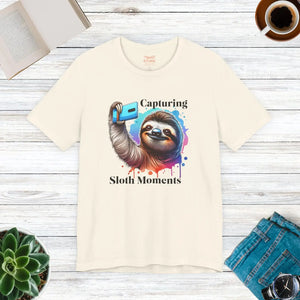 Sloth Selfie Tee Soft Cotton Short Sleeve - Dipaliz - T-shirts