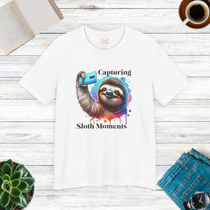 Sloth Selfie Tee Soft Cotton Short Sleeve - Dipaliz - T-shirts