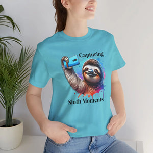 Sloth Selfie Tee Soft Cotton Short Sleeve - Dipaliz - T-shirts