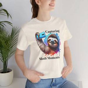 Sloth Selfie Tee Soft Cotton Short Sleeve - Dipaliz - T-shirts