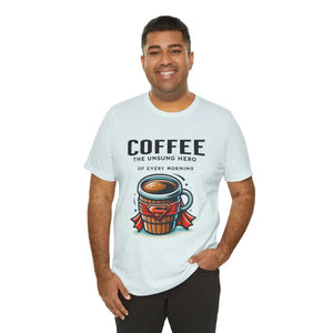 Coffee Hero Jersey Short Sleeve Tee - Everyday Comfort - Dipaliz - Heather Ice Blue / s - T-shirts