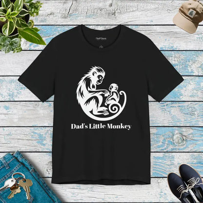 Unleash Comfort in Dad’s Little Monkey Jersey Short Sleeve Tee - Black / s T-shirt