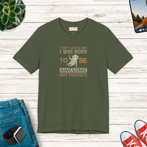Soft Cotton Short Sleeve Tee - Born to be Awesome - Dipaliz - T-shirts - 3xl