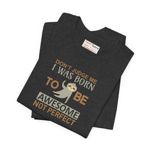 Soft Cotton Short Sleeve Tee - Born to be Awesome - Dipaliz - T-shirts - 3xl