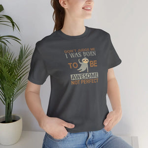 Soft Cotton Short Sleeve Tee - Born to be Awesome - Dipaliz - T-shirts - 3xl