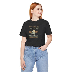 Soft Cotton Short Sleeve Tee - Born to be Awesome - Dipaliz - T-shirts - 3xl
