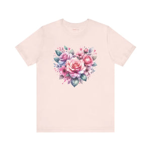 Soft Hearts and Roses Tee - Cotton Short Sleeve - Dipaliz - T-shirts