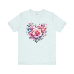Soft Hearts and Roses Tee - Cotton Short Sleeve - Dipaliz - T-shirts