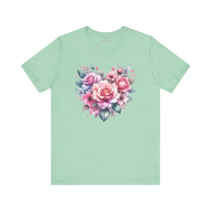 Soft Hearts and Roses Tee - Cotton Short Sleeve - Dipaliz - T-shirts
