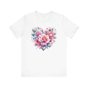 Soft Hearts and Roses Tee - Cotton Short Sleeve - Dipaliz - T-shirts