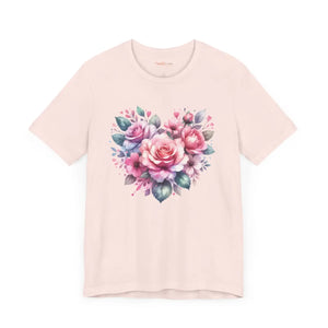 Soft Hearts and Roses Tee - Cotton Short Sleeve - Dipaliz - T-shirts