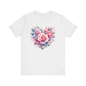 Soft Hearts and Roses Tee - Cotton Short Sleeve - Dipaliz - T-shirts