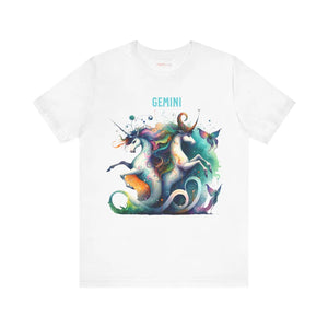 Gemini Zodiac Short Sleeve Tee - Cotton Trendy Fit - Dipaliz - T-shirts