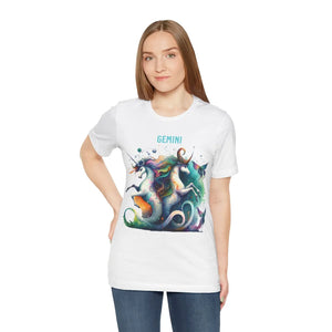 Cosmic Gemini Short Sleeve Tee - Soft Cotton Jersey - Dipaliz - T-shirts
