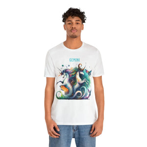 Cosmic Gemini Short Sleeve Tee - Soft Cotton Jersey - Dipaliz - T-shirts