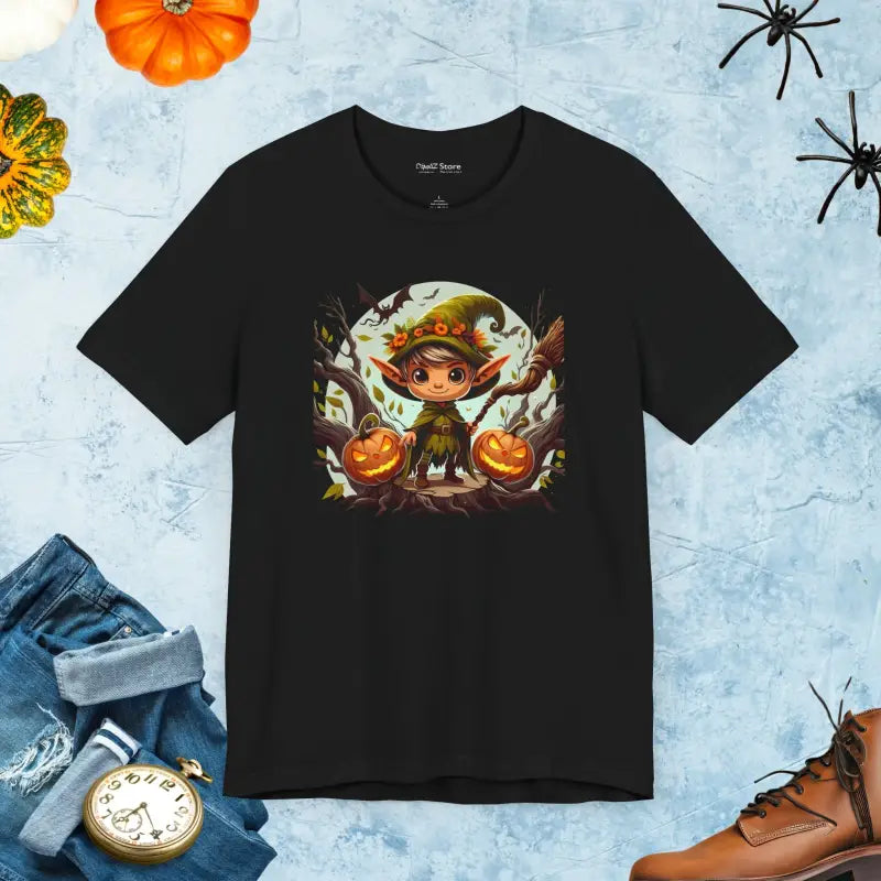 Enchanting Halloween Forest Sprite Unisex Jersey Tee - Black / s T-shirt