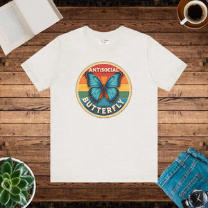 Anti Social Butterfly Unisex Jersey Short Sleeve Tee - Dipaliz - Heather Cement / Xs - T-shirts
