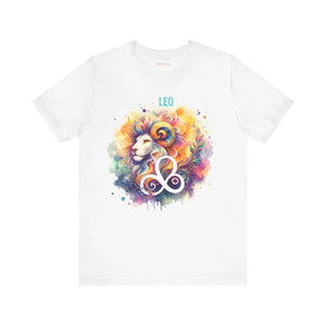 Soft Cotton Leo Zodiac Sign Tee - Jersey Short Sleeve - Dipaliz - T-shirts