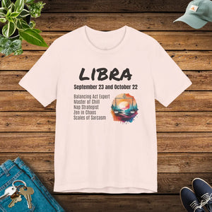 Soft Unisex Libra Tee - Jersey Short Sleeve Cotton - Dipaliz - T-shirts