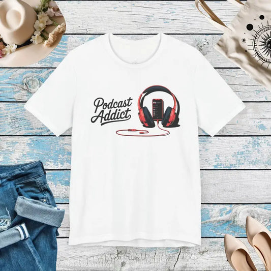 Never Give Up Headphones Unisex Jersey Short Sleeve Tee - White / s T-shirt