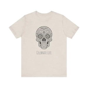 Cool Sugar Skull Jersey Short Sleeve Tee - Celebrate Life - Dipaliz - T-shirts