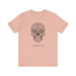 Cool Sugar Skull Jersey Short Sleeve Tee - Celebrate Life - Dipaliz - T-shirts