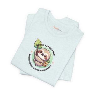 Soft Cotton Short Sleeve Tee - Sloth Expedition - Dipaliz - T-shirts