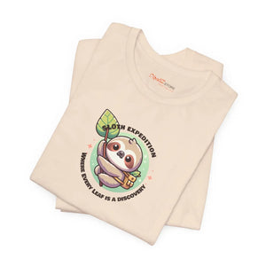 Soft Cotton Short Sleeve Tee - Sloth Expedition - Dipaliz - T-shirts