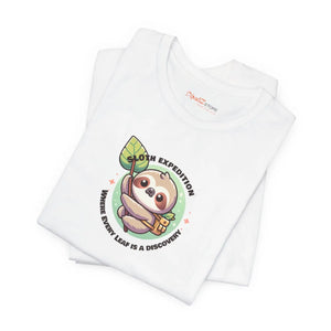 Soft Cotton Short Sleeve Tee - Sloth Expedition - Dipaliz - T-shirts