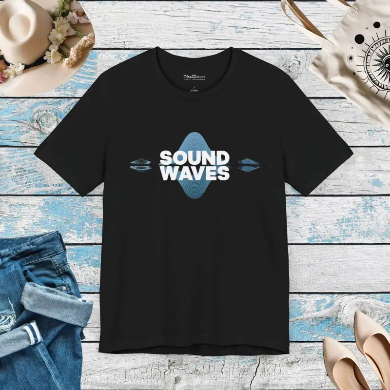 Dive Into Style with the Sound Waves Unisex Jersey Tee - Black / s T-shirt