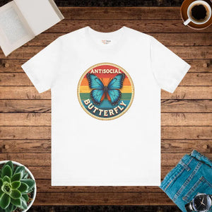 Anti Social Butterfly Unisex Jersey Short Sleeve Tee - Dipaliz - White / Xs - T-shirts