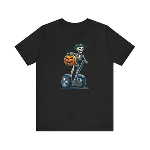 Skeleton Segway Tee - Airlume Combed Cotton Halloween Shirt - Dipaliz - T-shirts